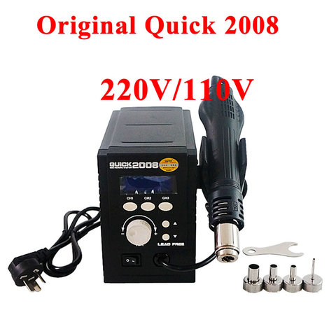 Original Quick 2008 Soldering Station ESD Digital Display Heat Gun Welding Blower Gun 700W 100 ° C - 500 ° C with Nozzles ► Photo 1/6