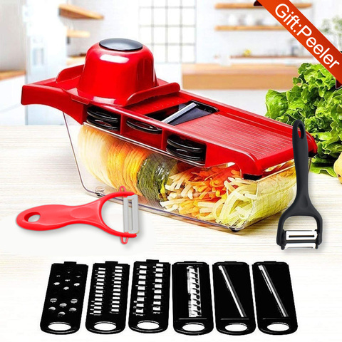 Groentesnijder Mandoline Slicer Aardappel Dunschiller Wortel Kaas Rasp Groentesnijder Keuken Accessoires Gift 2 Peelers ► Photo 1/6