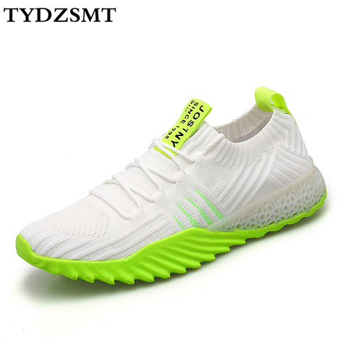 TYDZSMT Flats Women 2022 Platform Sock Sneakers Mesh Breathable Casual Shoes Woman Solid Green Plus size 35-45 Zapatos De Mujer ► Photo 1/6