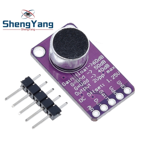 MAX9814 Microphone AGC Amplifier Board Module Auto Gain Control for Arduino Programmable Attack and Release Ratio Low THD ► Photo 1/6