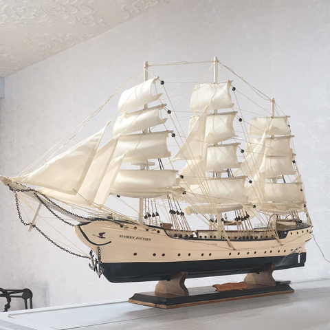 Hot Selling Wooden Sailboat Model Ornament Solid Wood Living Room Decoration Ship European Style Gift ► Photo 1/1