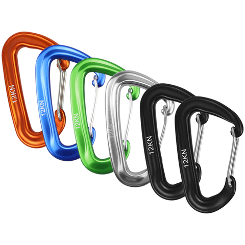 6 PCS Carabiner 12KN Heavy Duty Carabiner Clips Key for Hammocks Camping Hiking Backpacking Climbing Snap Clip Lock Buckle Hook ► Photo 1/6