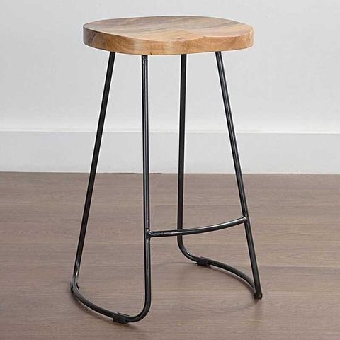 European Style Modern Wood S Shape Surface Bar Stool Fashion Cafe Bar Stool Iron Solid Wood High Barstool Home Footstool 4 Size ► Photo 1/4