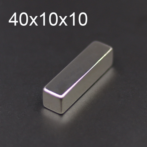 1/2/5/10Pcs 40x10x10 Neodymium Magnet 40mm x 10mm x10mm N35 NdFeB Block Super Powerful Strong Permanent Magnetic imanes ► Photo 1/6