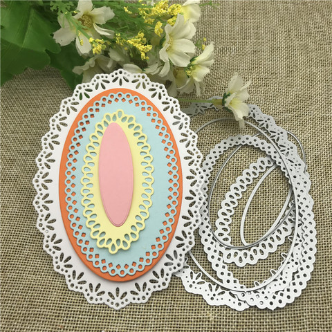 6pcs/set Oval Circle Scallop Fram die metal cutting die scrapbook stamp carving paper card stamping die new DIY die ► Photo 1/4