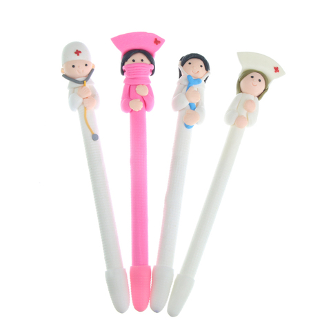 1Pcs Chic Kawaii Cartoon Doctor Nurse Design Ballpoint Pen Polymer