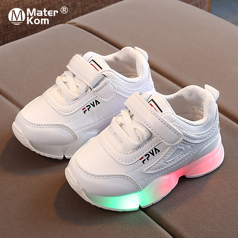 Size 21-30 Children LED Sneakers With Light Up sole Baby Led Luminous Shoes for Girls /Glowing Lighted Shoes for Kids Boys ► Photo 1/6