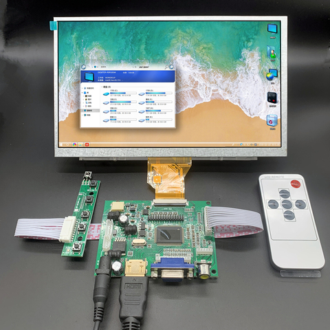 9 inch 800*480 AT090TN10 HDMI Screen LCD Display Driver Board Monitor for Raspberry Pi B + 2 3 Banana/Orange Pi Mini computer ► Photo 1/6