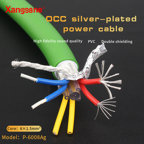 Xangsane P-6008Ag  HIFI silver plating Power cord High fidelity audio cable bulk power cable ► Photo 1/6