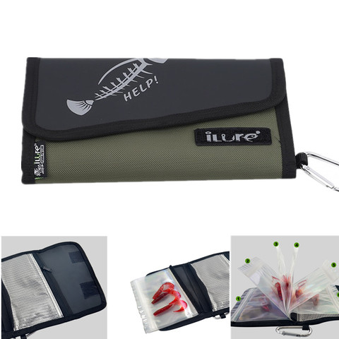 Fishing Soft Lure Bags Canvas Waterproof Sequin Jig Bag Bait Bag Tackle Bag 27RD Soft Lures Baits Bags Folding Fishing Bag ► Photo 1/6