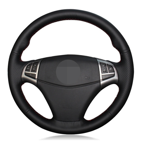 Car Steering Wheel Cover DIY Hand-stitched Black Artificial Leather For Ssangyong Korando 2010-2022 ► Photo 1/6