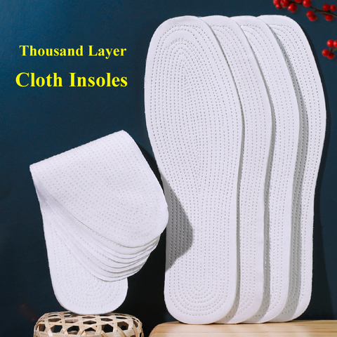 Health Cloth Insole Breathable Thousand layers Cloth Sole pads Men Women Deodorization Absorbent Insoles ► Photo 1/6
