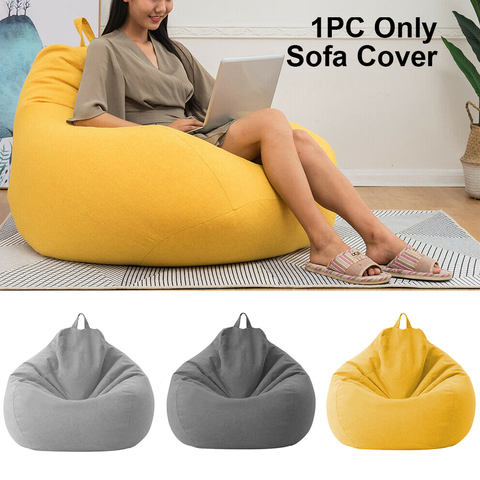 New Large Bean Bag Chairs Sofa Cover Indoor Lazy Lounger Home Decor Adults  Kids