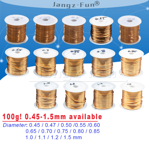 100g Polyurethane Enameled Copper Wire Varnished Diameter 0.45mm To 1.5mm QA-1/155 2UEW For Transformer Wire Jumper ► Photo 1/5