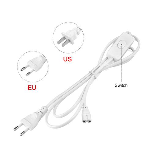 Lighting Accessory 220V EU Plug Switch Cable For T5 LED Tube T8 Power Charging Wire Connection Wire ON/OFF Connector Home Decor ► Photo 1/6