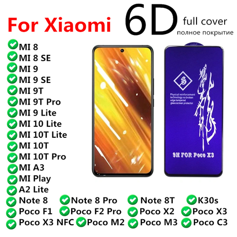 rinbo Screen Protector Glass For Xiaomi A2 K30s Note MI A3 Play 8 8T 9 9T 10 10T Pro Lite SE Poco F1 X2 X3 M2 M3 F2 Screen Film ► Photo 1/6