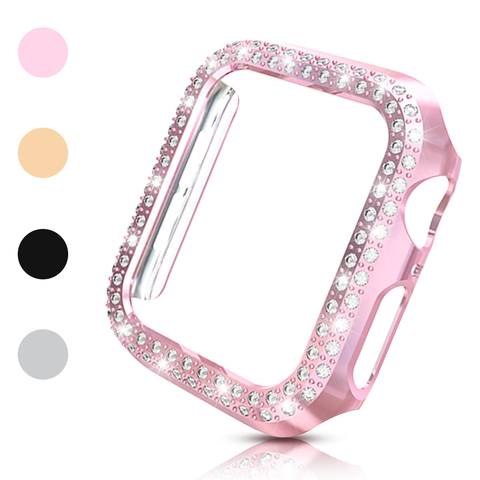 Luxury Bling 40mm 44mm 38mm 42mm Watch Case for Apple Watch Series 6 SE 5 4 3 2 1 Cover PC Diamond Bumper for iWatch Accessories ► Photo 1/6