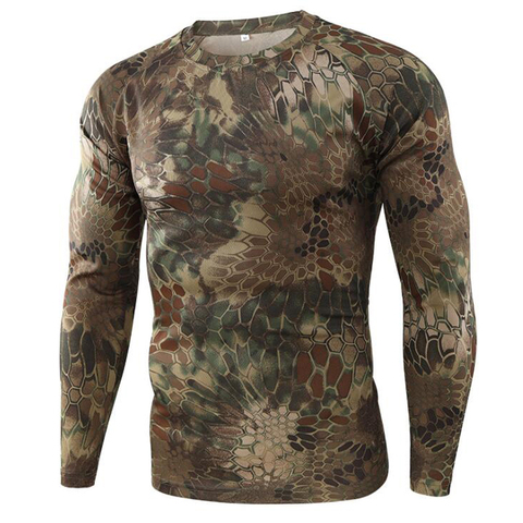Summer Quick-drying Camouflage T-shirts Breathable Long-sleeved Military Clothes Outdoor Hunting Hiking Camping Climbing Shirts ► Photo 1/6