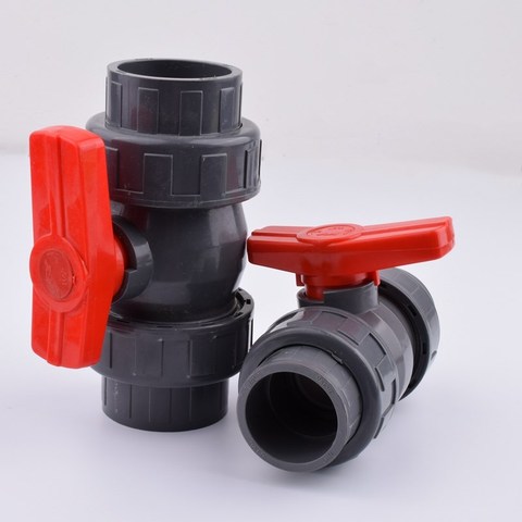 1Pc 20/25/32/40/50mm PVC Pipe Union Valve Water Pipe Fittings Ball Valve Garden Irrigation Water Pipe Connector Aquarium Adapter ► Photo 1/5