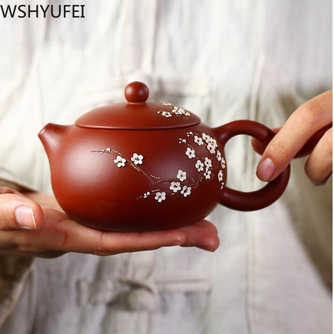 Chinese Yixing Teapot Pure Handmade Plum blossom Xi Shi Pot Purple Clay Tea set kettle 188 Ball Hole filter 240ml ► Photo 1/6