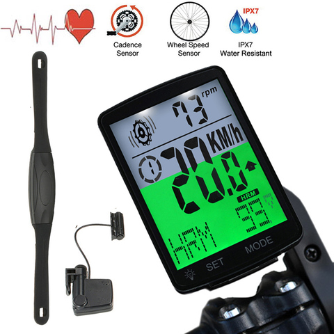 Waterproof Bike Bicycle Computer Wireless Bike Rainproof Odometer Cadence Sensor 2.8 inch LCD Cycling Speedometer Heart Rate ► Photo 1/6