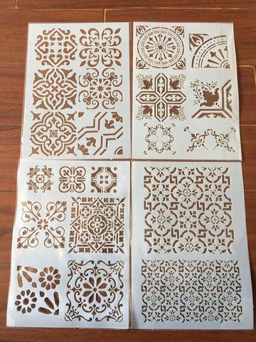 4pcs / set A4 Window flower lace Stencils Painting Coloring Embossing Scrapbook Album Decorative Template ► Photo 1/6