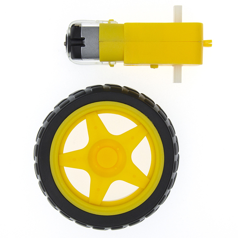 Deceleration DC motor + supporting wheels , a / smart car chassis , motor / robot car wheels Gear Motor with Wheel ► Photo 1/6