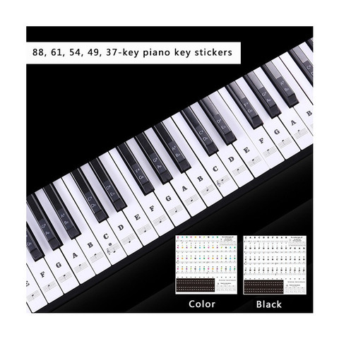 1pcs  removable PVC Piano Sticker 54/61 88 Key Transparent Piano Keyboard Stave Electronic Keyboard Note Sticker ► Photo 1/5