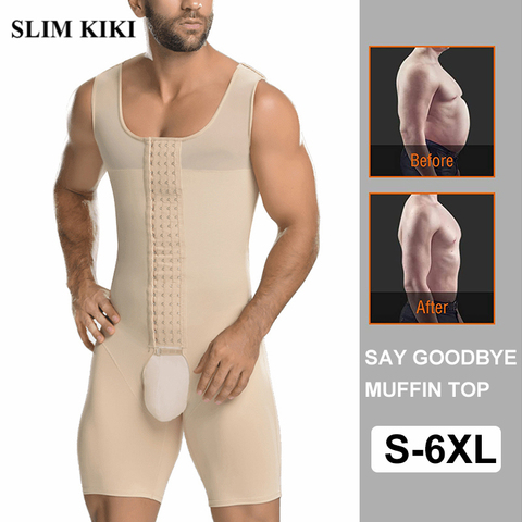 Men's Shapewear Bodysuit Full Body Shaper Compression Slimming Underwear Breathable Corset Fitness Butt Lifter Hide Man Boobs ► Photo 1/6