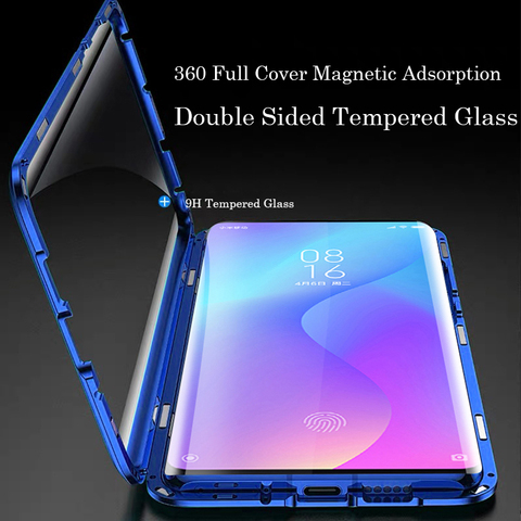 Magnetic Case For Xiaomi Mi9t Full Glass Tempered Film Magnet Case Cover For XiAOMI Mi9T Pro phone case For Xiaomi Mi 9t cover ► Photo 1/6