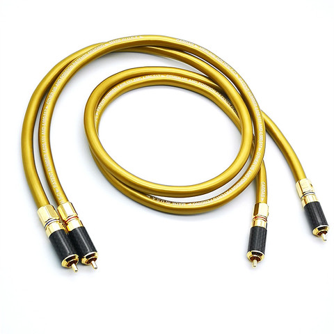 HI Fi cable pair Hifi audio Cardas Hexlink Golden 5-C With carbon fiber RCA plug connector cable audio cable ► Photo 1/6