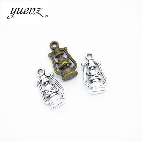 YuenZ 10pcs Antique silver color kerosene lamp Charms Pendants For Necklace Bracelet Jewelry Making DIY Handmade 20*10mm J409 ► Photo 1/3