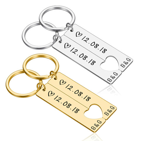 Customized Couples Keychain Boyfriend Girlfriend Keyring Husband Anniversary Valentine Day Gift Pinky Promise Women Men KeyChain ► Photo 1/6