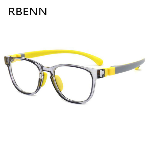 RBENN 2022 New Blue Light Blocking Kids Glasses Square Silicone Frame Eyewear Boys Girls Anti Blue Light Computer Eyeglasses ► Photo 1/6