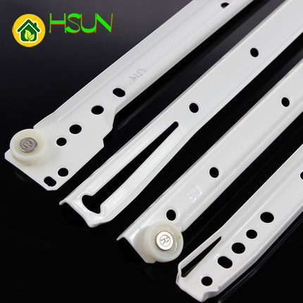 White muffler drawer rail drawer two-section push-pull slide thickened mute computer desk slide keyboard support rail ► Photo 1/5