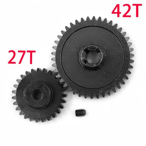 Metal Diff Main Gear 42T + Motor Gear 27T For 1/18 WLtoys A959-B A969-B A979-B K929-B RC Car Upgrade Parts ► Photo 1/6