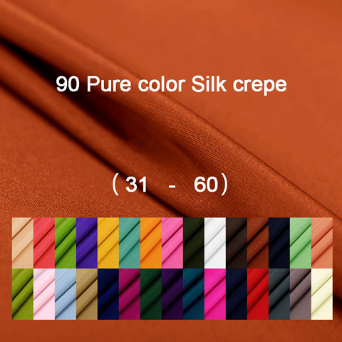 90 Pure Color mulberry Silk Crepe  Fabric For Women Dress Cheongsam shirt Width 114cm Clothing cloth Diy Sewing 2022 HOT ► Photo 1/6