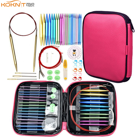 KOKNIT Aluminum Circular Knitting Needles Set 26pc Interchangeable Crochet Needles with Case for Any Crochet Patterns & Yarns CK ► Photo 1/6