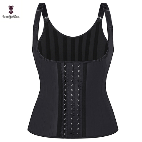 Hook Adjustable Waist Trainer 25 Steel Boned Slimming Corset Workout Girdle Vest Latex Women Body Shaper Plus Size XS -6XL ► Photo 1/6