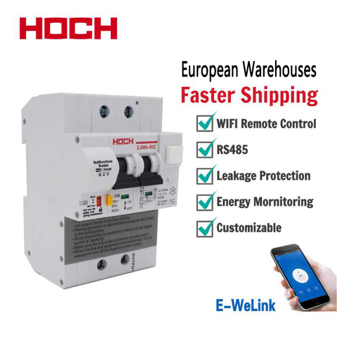 HOCH ZJSB9-80Z Leakage Energy Monitoring WIFI Circuit Breaker FACTORY Timer Remote Control 2P Ewelink App Wireless Smart Switch ► Photo 1/6