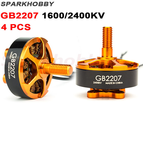 4PCS SPARKHOBBY Excelvan GB Series 2207 1600KV 2400KV Brushless Motor 6S Lipo 3mm M3 Shaft 5-6 inch Prop RC FPV Racing Drones ► Photo 1/6