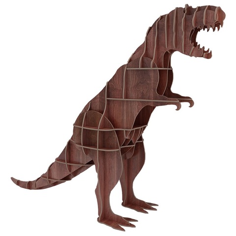 100xPack, Ready-to-Assembly Life Size Dinosaur Book Shelf in Wood Grain Veneer / Jurassic Tyrannosaurus Rex / 12 Colors Choices ► Photo 1/1