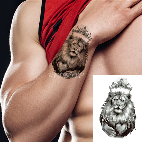 Cross Lion Waterproof Temporary Tattoo Sticker Fake Tatoo Body Art Arm Men  Women