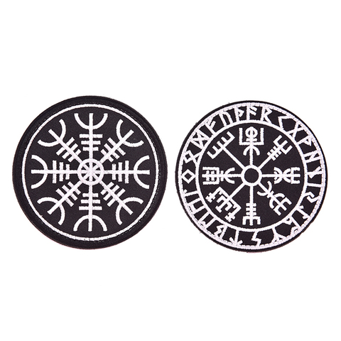 Embroidered Viking Vegvisir Compass Backing Fastener Hook Loop Patch Badge ► Photo 1/6