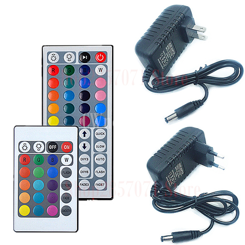 12V 2A EU US Power Adapter Remote Controller IR 24Key 44Key For SMD 5050 3528 Led Strip ► Photo 1/4