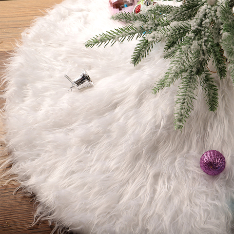 78/90cm 2022 New Year Christmas Tree Skirt White Carpet Christmas Tree Skirt Base Floor Mat Cover For Christmas Tree Decoration ► Photo 1/6