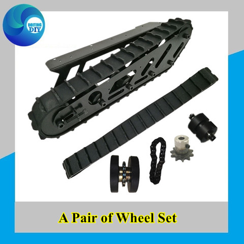 A Set Rubber Track + Metal Wheel Frame For Large Load T007 Robot Chassis for DIY Wheel Set For Tracked Vehicle RC Robot Toy DIY ► Photo 1/6