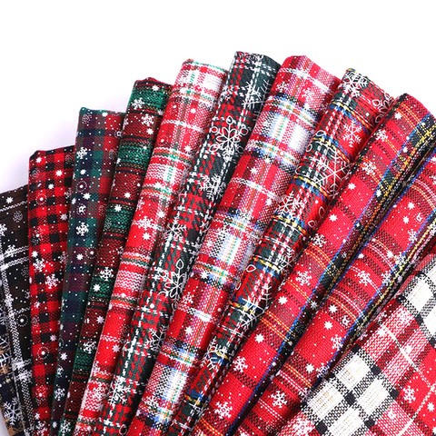 50*145cm Polyester Acrylic Yarn-dyed Printed Plaid Canvas fabric for Christmas Crafts Decoration Toys DIY Handmade ► Photo 1/5