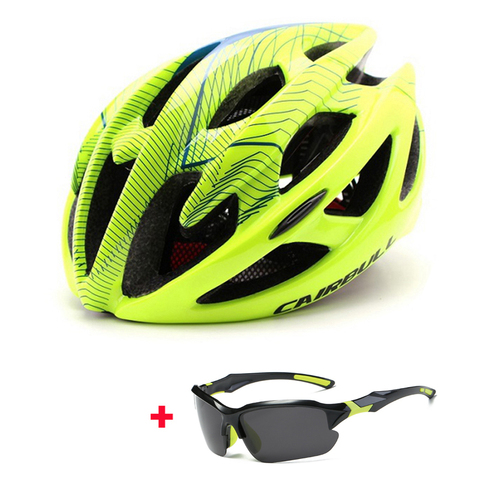 Men Women Road Bike Helmet with Sunglasses Ultralight Bicycle Racing Sports Helmets Adjustable Integrally-molded Cycling Helmet ► Photo 1/6