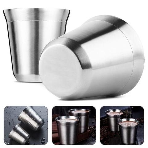 Double Wall Stainless Steel Coffee Mug 80ml/160ml Portable Cup Travel Tumbler Coffee Jug Milk Tea Cups Office Water Mugs ► Photo 1/6